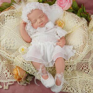 20 Inch Lifelike Full SiliconevBody Newborn Girl Reborn Baby Dolls Sleeping Doll